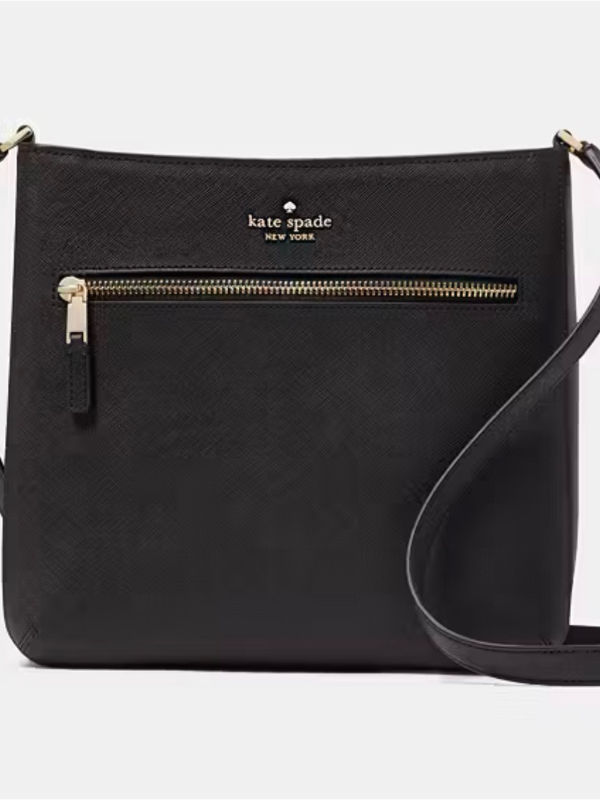 Kate Spade Black Pebbled Leather Messenger Crossbody